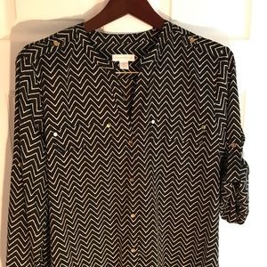 Charter Club V neck button down blouse